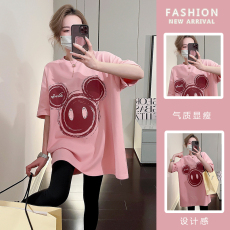 批发孕妇打底衫夏季外穿薄款休闲宽松中长款短袖上衣<b class='q'>T</b><b class='q'>恤</b>