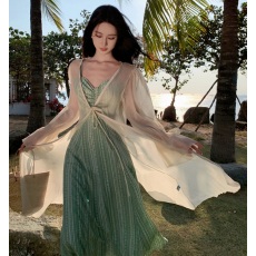 批发实拍 度假风<b class='q'>清凉</b>飘逸防嗮开衫女轻薄透气法式夏季防嗮外套