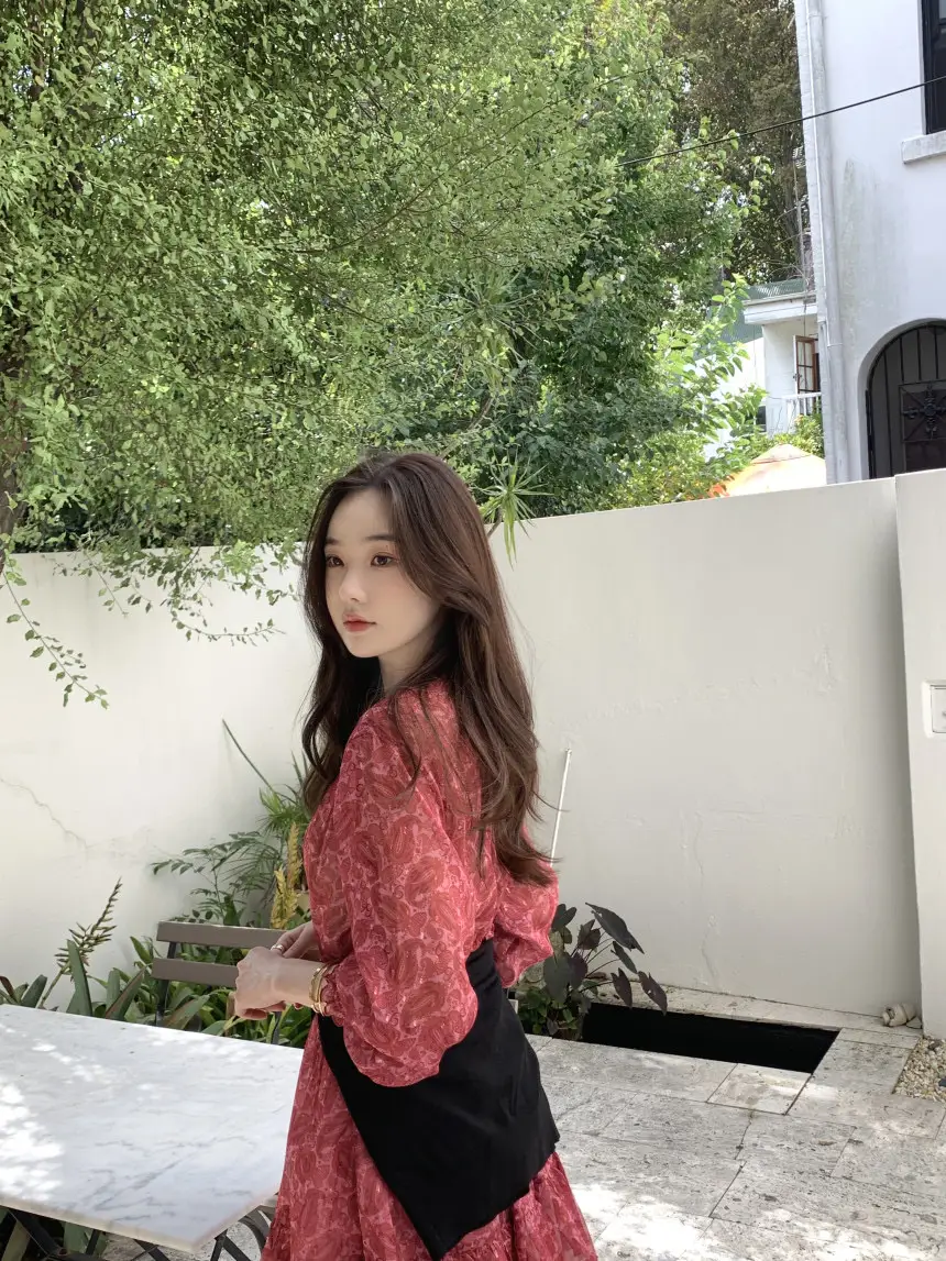 한국 스타일 봄용 V넥 레이스 원피스 상세 이미지 49