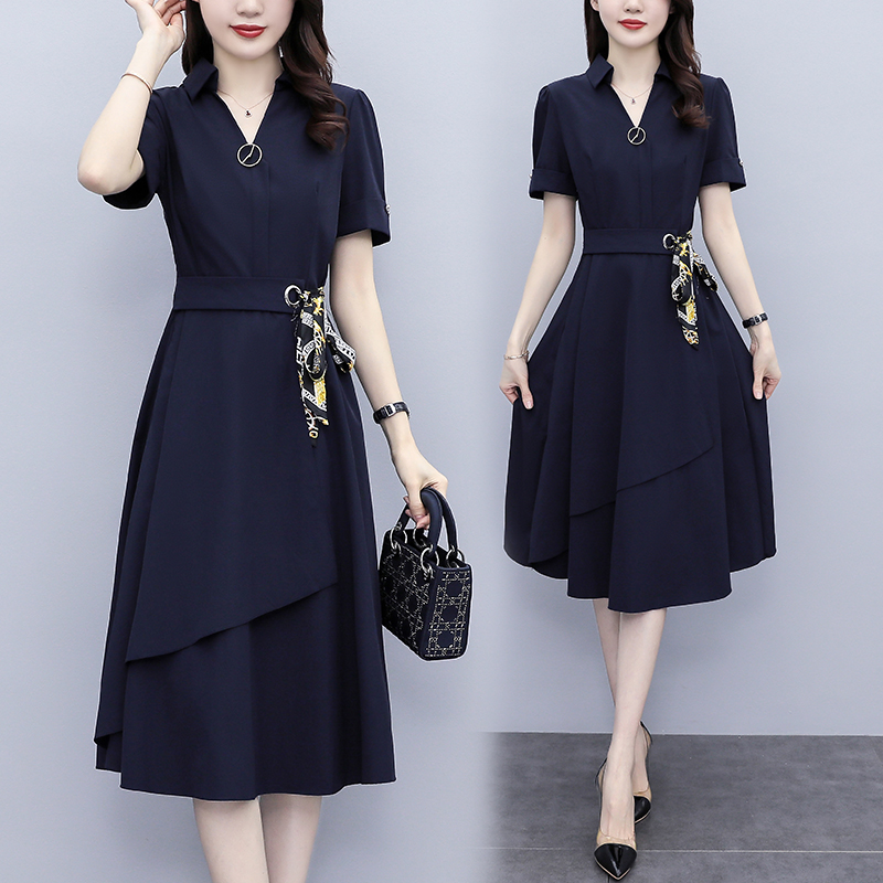 MY6834# 气质时尚女装夏季新款显瘦拼接连衣裙女裝貨源服裝批發