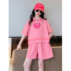 批发女童运动套装夏装2025新款洋气时髦童装<b class='q'>儿童</b>女大童短袖两件套夏季
