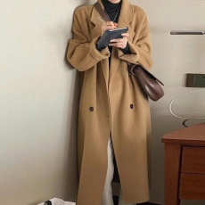 批发毛呢大衣<b class='q'>女</b>中<b class='q'>长款</b>2025春秋新款赫本风气质小个子宽松韩系呢子外套