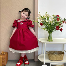 批发女童高端公主裙生日<b class='q'>礼服</b>韩系童装洋气宝宝裙子<b class='q'>儿童</b>红色连衣裙夏季