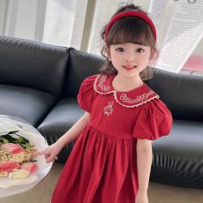 批发女童连衣裙夏季洋气2025新款<b class='q'>儿童</b><b class='q'>礼服</b>公主裙宝宝法式长裙蓬蓬裙子