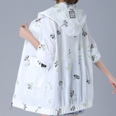 批发宽松印花防晒衣外套夏季薄外套女韩版大码中年妈妈长袖透气防晒服