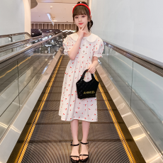 批发<b class='q'>女童</b>娃娃<b class='q'>领</b>连衣裙夏季2026年新款洋气樱桃公主裙夏装薄款儿童裙子