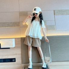 批发<b class='q'>女童</b>网红<b class='q'>套</b>装夏季2025新款儿童<b class='q'>娃娃衫</b>夏装洋气中大童短裤两件套薄