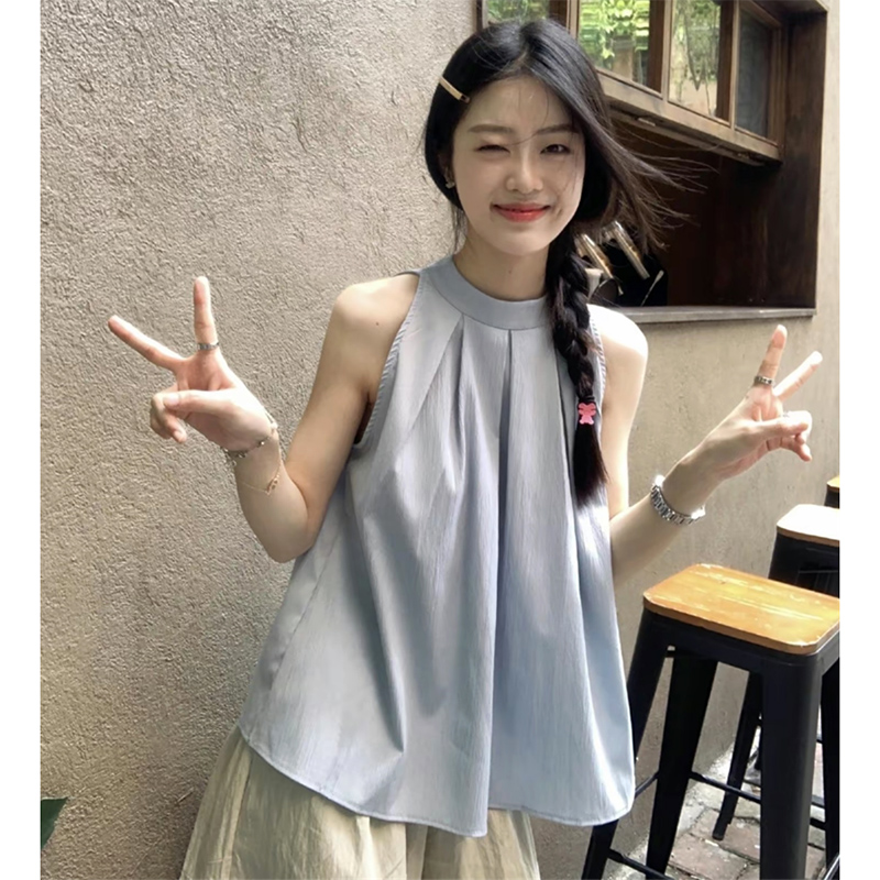 높은 품질 여름 새로운 디자인 센스 작은 대중 핫걸 착용 가져 가라. 행침 목 프랑스식 맨위 여성 순수한 욕망 바람 셔츠