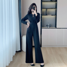 批发十三行品质  黑色独特连<b class='q'>衣裤</b>女小个子高级感女神范<b class='q'>连体</b><b class='q'>裤</b>