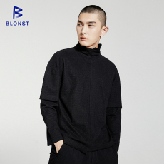 批发休闲T恤男士高领长袖2024