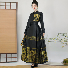 批发实拍织金马面裙女新中式衬衫国风舞蹈汉服学生成人礼演出班服套装