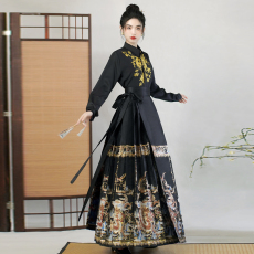 批发实拍龙凤织金马面裙套装原创新中式国风汉服成人礼舞蹈演出团体服