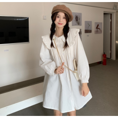 批发<b class='q'>春</b>装韩系大码女装娃娃领连衣裙百搭宽松气质显瘦连衣裙M-4XL200斤