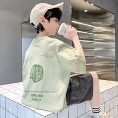 批发<b class='q'>男童</b>夏<b class='q'>装</b><b class='q'>T</b><b class='q'>恤</b>短袖纯棉2025新款儿童夏季潮牌炸街半袖上衣大童帅气<b class='q'>T</b>