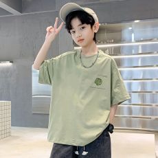 批发男童夏装T恤短袖纯棉2025新款儿童夏季潮牌炸街半袖上衣大童帅气T
