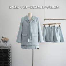 批发COTRE 我愿称之为春天的代名词 清风霜绿 西装外套+半身裙套装