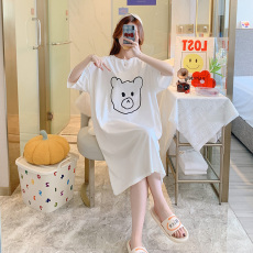 批发仿棉<b class='q'>牛奶</b><b class='q'>丝</b>#韩国韩版夏季长款过膝<b class='q'>连衣裙</b>女大码宽松休闲懒人睡裙