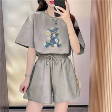 批发韩国东大门运动休闲套装女夏季新款<b class='q'>时尚</b>洋气宽松减龄两件套潮