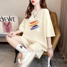 批发慵懒风卡通<b class='q'>运动服</b>套装女夏季新款休闲<b class='q'>短袖</b>短裤女士两件套