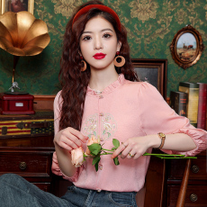 批发实拍 2026新款新中式国风衬衫女春夏装中袖上衣高级感女士