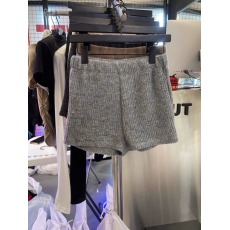 批发<b class='q'>韩国</b>东大门2024秋季款纯色松紧腰磨毛竖螺纹百搭休闲针织打底短裤