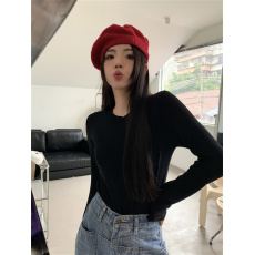 批发实拍实价 早春纯色长袖内搭单穿圆领<b class='q'>打底</b>衫长T