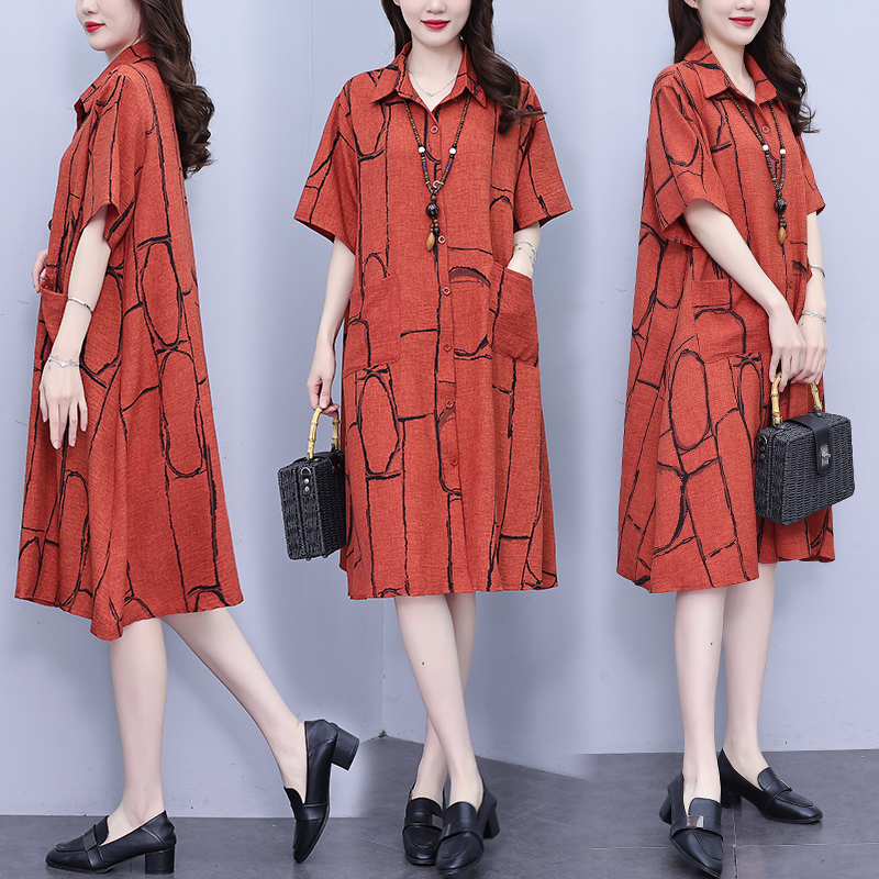 MY3772# 大码连衣裙夏款女装新款时尚减龄洋气高端短袖裙子女裝貨源服裝批發