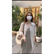 批发夏季新款设计感后背开叉衬衫显瘦吊带辣妈哺乳连衣裙<b class='q'>套装</b>宽松长款