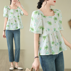 批发实拍夏新款刺绣上衣设计感休闲套头百搭洋气镂空短袖衫M-4XL200斤