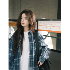 批发法式气质格子长袖衬衫<b class='q'>外套</b>女早春装今年流行漂亮小衫别致绝美上衣