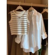 批发条纹小背心吊带女春季内搭<b class='q'>打底</b>衫女夏季百搭美背短款针织短袖t恤