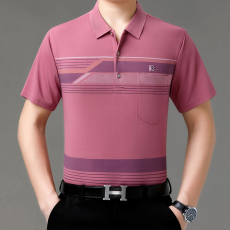 批发正品polo衫中年男士短袖翻领胖子冰丝宽松夏季加肥加大码肥佬t恤