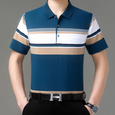 批发正品男士polo衫爸爸短袖t恤夏季高档<b class='q'>商务</b>翻领加肥加大宽松上衣男