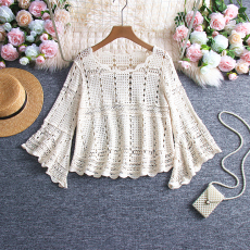 批发实拍慵懒风薄款防晒针织衫女2026夏季新款设计感罩衫镂空蕾丝衫