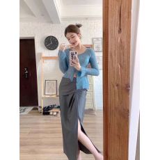 批发NEENJOJO不对称设计感马海毛开衫毛衣打底春季新品针织开衫女