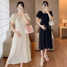 批发有货 实拍 2026孕妇装夏季新款连衣裙网红宽松孕妇连衣裙子8035