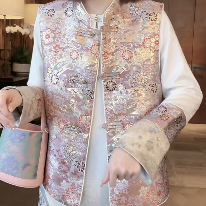 MRFEITO「四時江南」新中式國風刺繡百搭女士馬甲H16MA01C23276