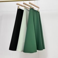 批发<b class='q'>半身</b>裙女春秋新款垂坠感百褶裙高腰显瘦A字伞裙中长款大摆裙夏季