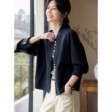 批发XWI欣未插肩袖棒球服外套<b class='q'>女</b>式秋季休闲简约气质百搭短款<b class='q'>夹克</b>上衣