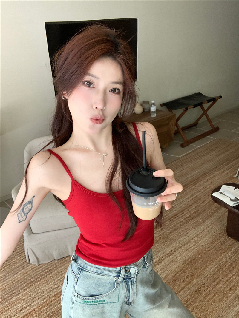 정가 핫걸 미니멀리즘 다용도 아름다움 뒤로 디자인 센스 캐미솔 인사이드 가져 가라. 슬림해 보이는 맨위