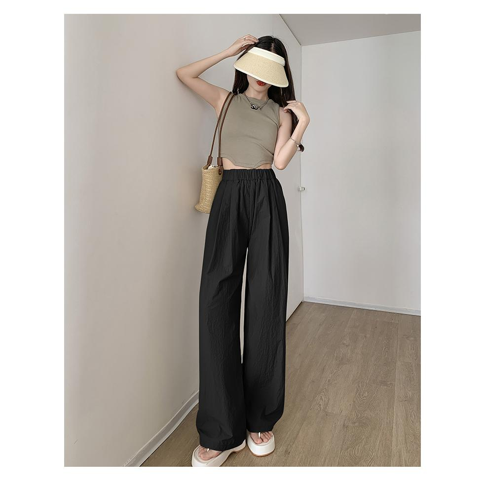 Original fabric, high-quality summer thin high-waist drape loose lazy Yamamoto pants straight casual pants