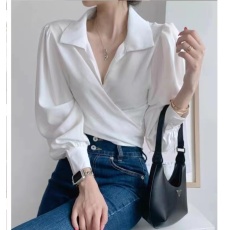 批发<b class='q'>韩国</b>chic 新款法式绑带上衣