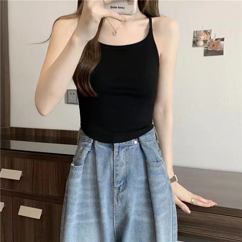 夏季交叉露背吊帶小背心女辣妹性感內搭外穿美背上衣