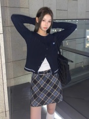 HAVERICE Restaurant Collar Best Match! College Girl Retro Versatile V-neck Collarless Blazer Vest!