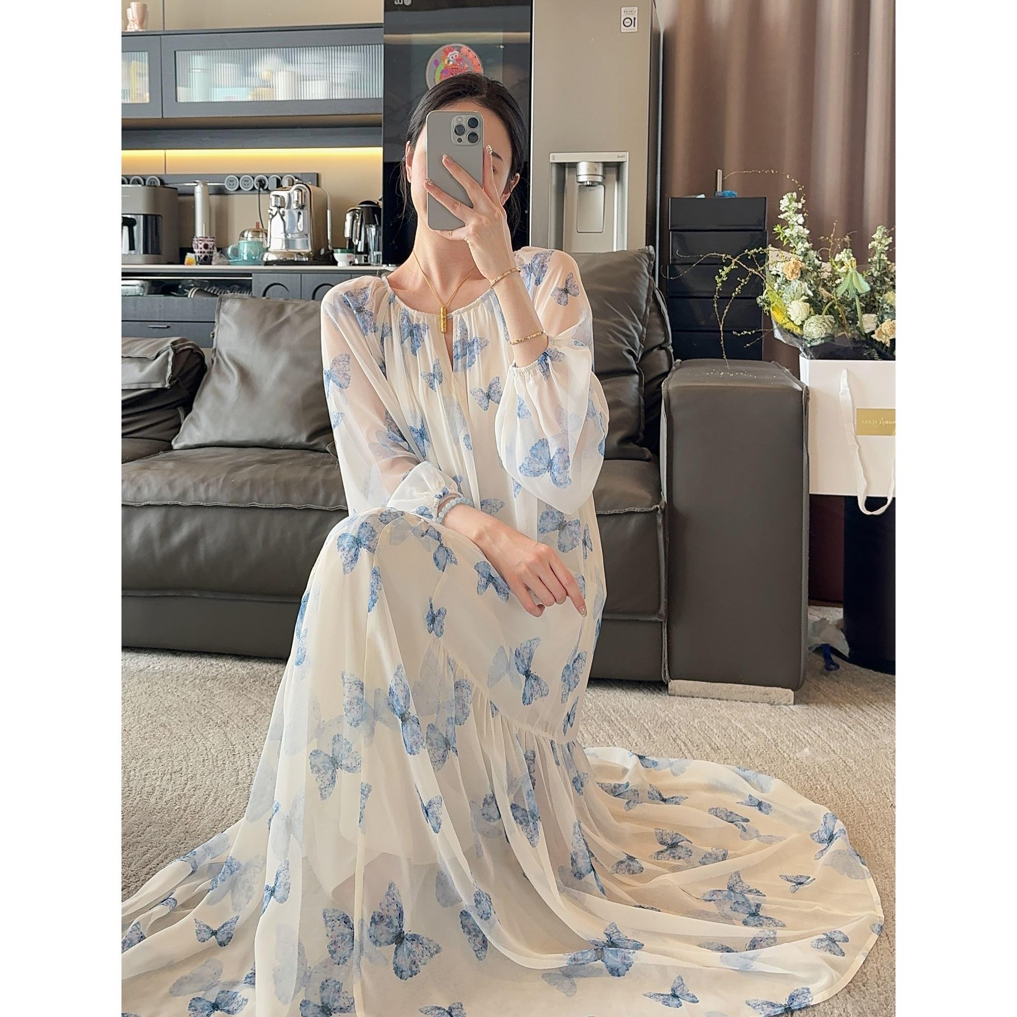 Zwinnie/詹維尼蝴蝶系列-碧海藍天甜美溫柔風連衣裙