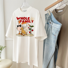批发220g全棉40支双纱不一样<b class='q'>亲子装</b>短袖 炸街一家三口母子<b class='q'>母女</b>T恤