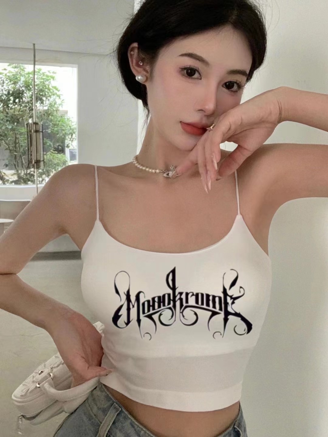 大碼帶胸墊黃色小吊帶背心女裝美式辣妹性感內搭外穿短款甜辣上衣