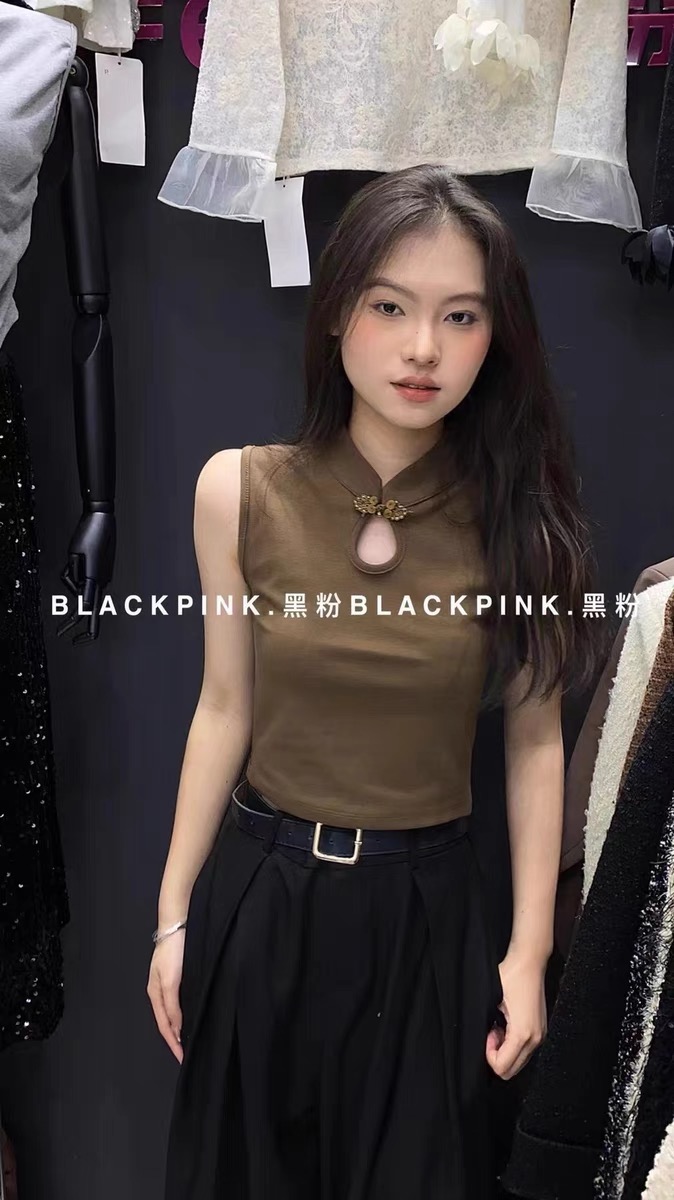 新中式國風盤扣無袖吊帶背心女夏內搭美背文胸一體打底帶胸墊上衣