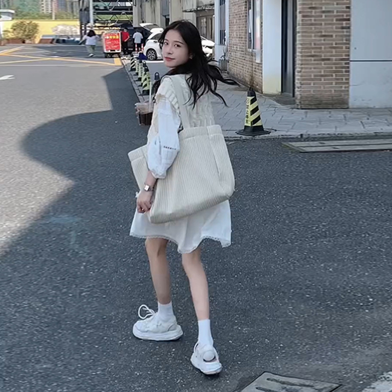 白色襯衫連衣裙子女春秋季2024新款茶歇法式小個子高級感氣質短裙