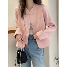 批发新中式盘扣立领外套女欧洲站春季2026新款欧货女装时尚短款上衣潮